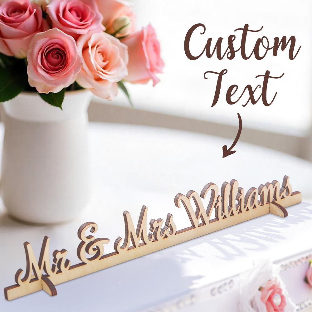 Personalized Mr and Mrs Wood Tabletop Wedding Sign Keepsake Wedding Table Decor