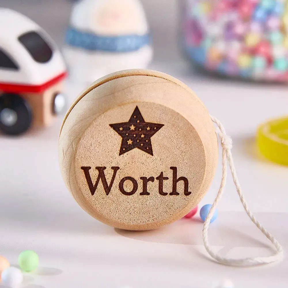 Personalized Wooden Yoyo with Engraved Name Yoyo Educational Toy Birthday Gift for Kid