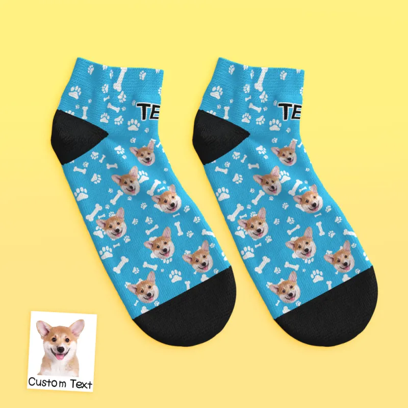 Custom Face Low Cut Ankle Socks with Dog Gift for Pet Lover