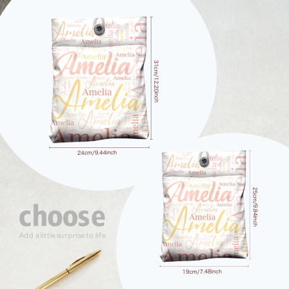 Personalized Name Book Cover with Pocket Book Cover Protector Gift for Book Lover