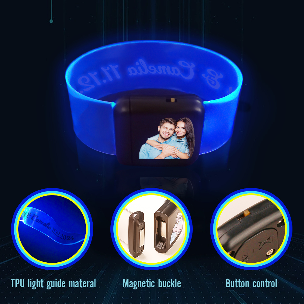 Personalized Glow Bracelets with Photo LED Bracelets Party Supplies for Wedding Birthdays Concerts
