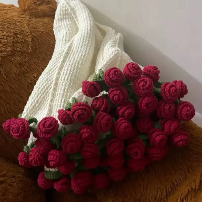 Crochet Flower Bouquet Blanket Mother's Day Gift for Her