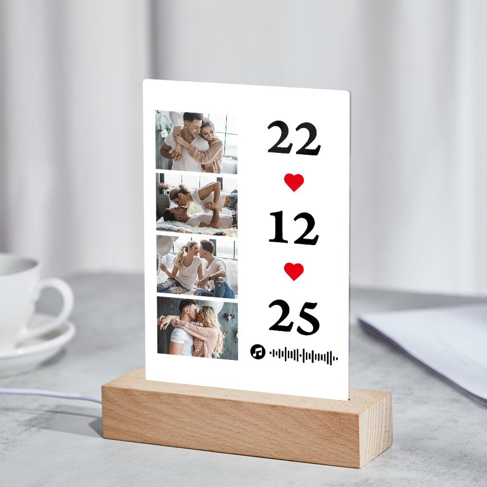 Scannable Music Photo Plaque Custom Keychain Personalized Night Light Gift For Her