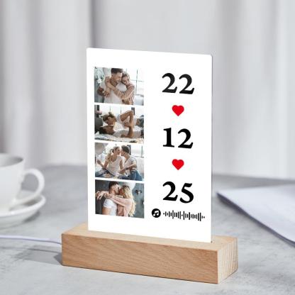 Scannable Music Photo Plaque Custom Keychain Personalized Night Light Gift For Her