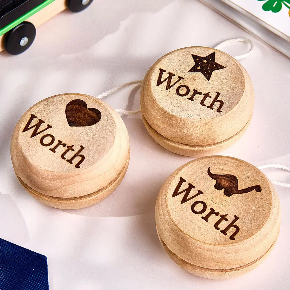 Personalized Wooden Yoyo with Engraved Name Yoyo Educational Toy Birthday Gift for Kid