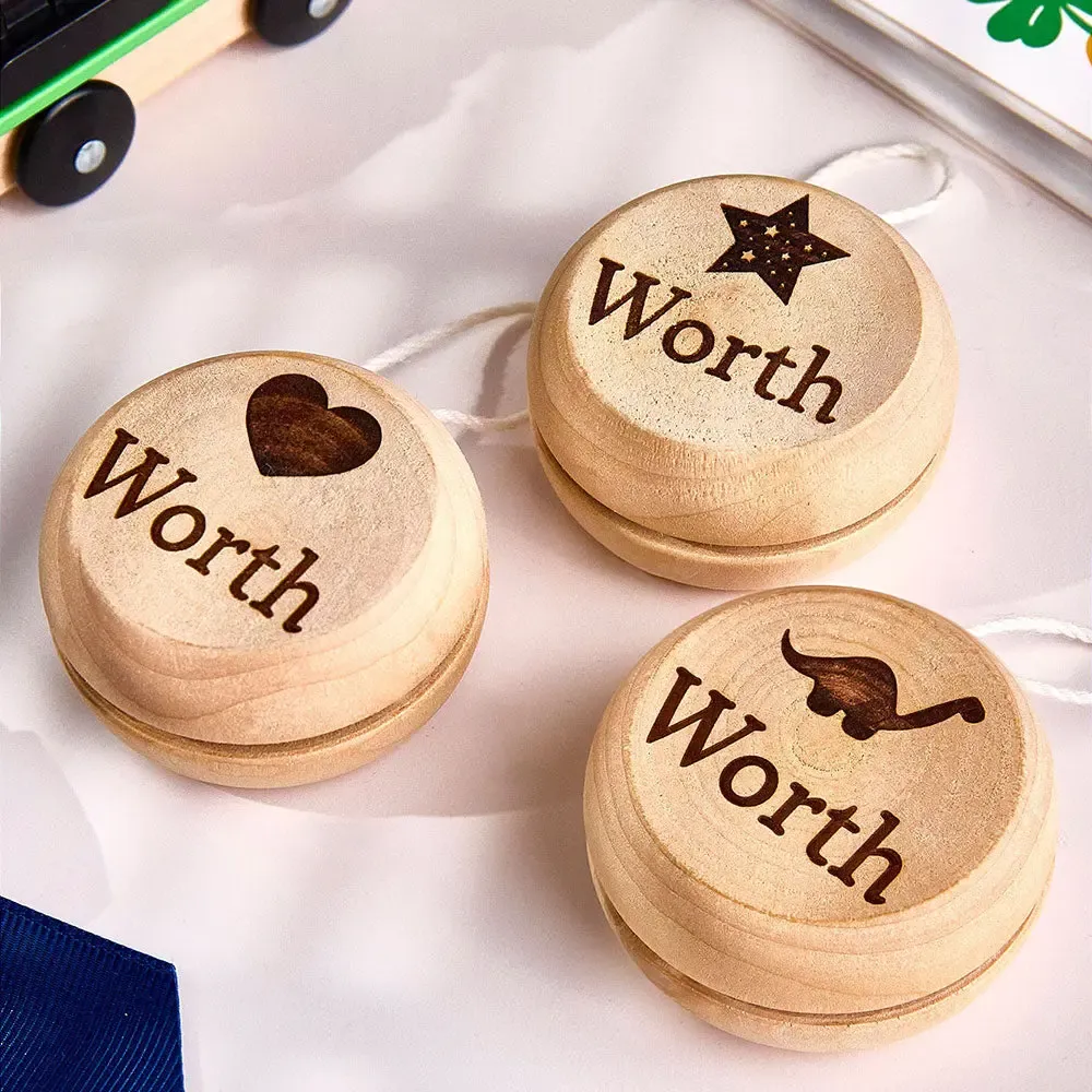Personalized Wooden Yoyo with Engraved Name Yoyo Educational Toy Birthday Gift for Kid