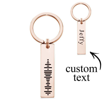 Custom Engraved Music Code Song 3D Bar Keychain with Text