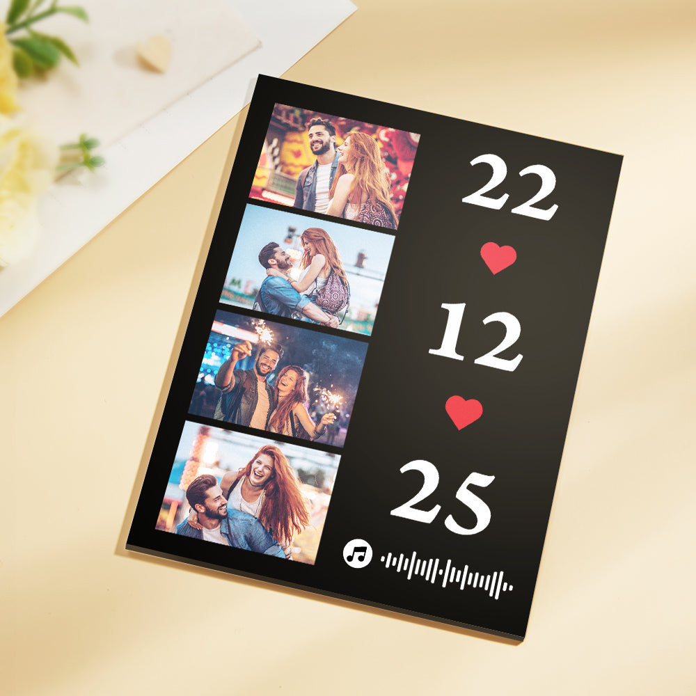 Scannable Music Photo Plaque Custom Keychain Personalized Night Light Gift For Her