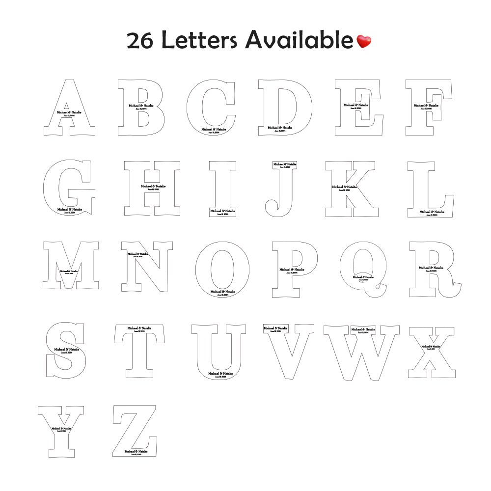 Personalized Wooden Name Sign Custom Letter Guest Book Wedding Guest Book