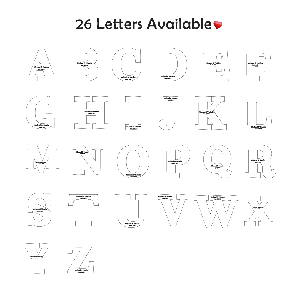 Personalized Wooden Name Sign Custom Letter Guest Book Wedding Guest Book