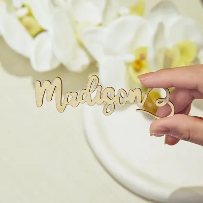 Personalized Wooden Place Cards for the Champagne Flute Name Cards Wedding Table Decoration