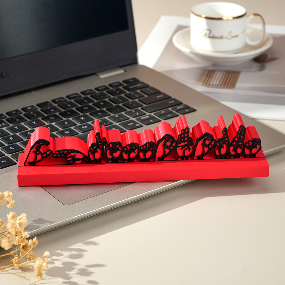 Personalized 3D Printed Sign Language Desk Name Plate Sign Interpreter Gift Teacher Gift