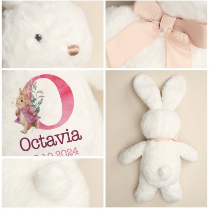 Personalized Bunny Rabbit Plush Stuffed Toy Gift for Children