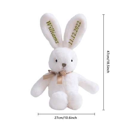 Custom Embroidered Bunny Personalised Long Ears Bunny Rabbit Easter Gift for Baby