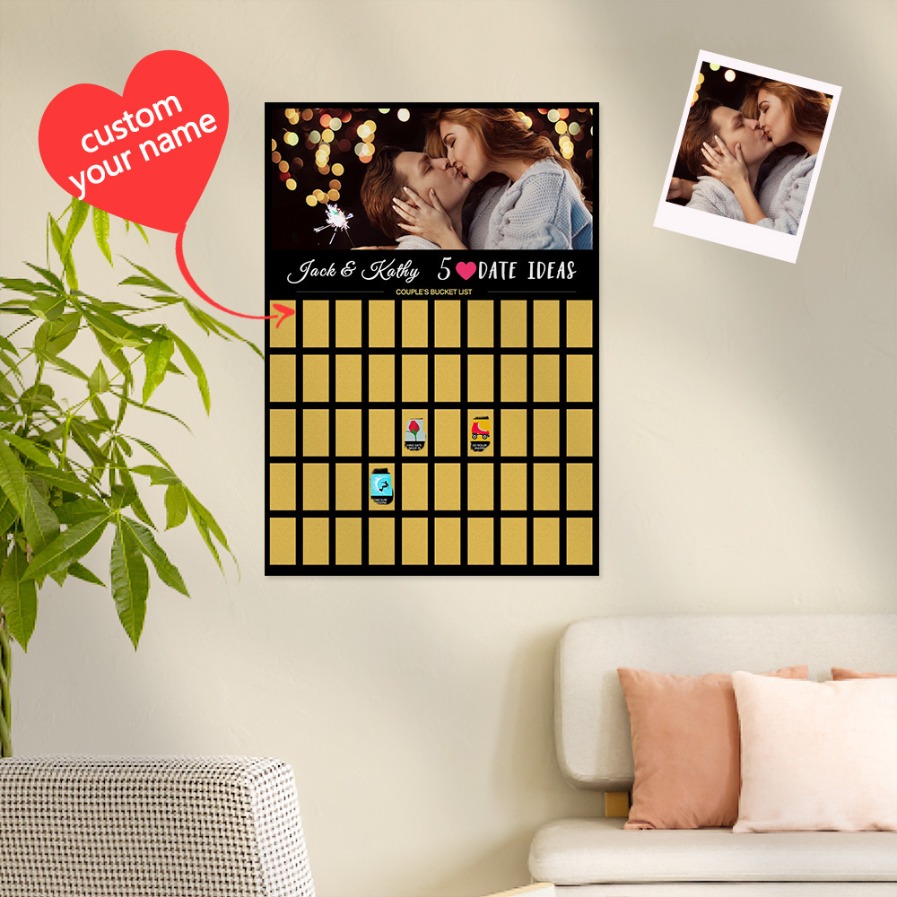 Personalised Scratch off Bucket list Custom Scratch off Poster Wedding Gift for Couple