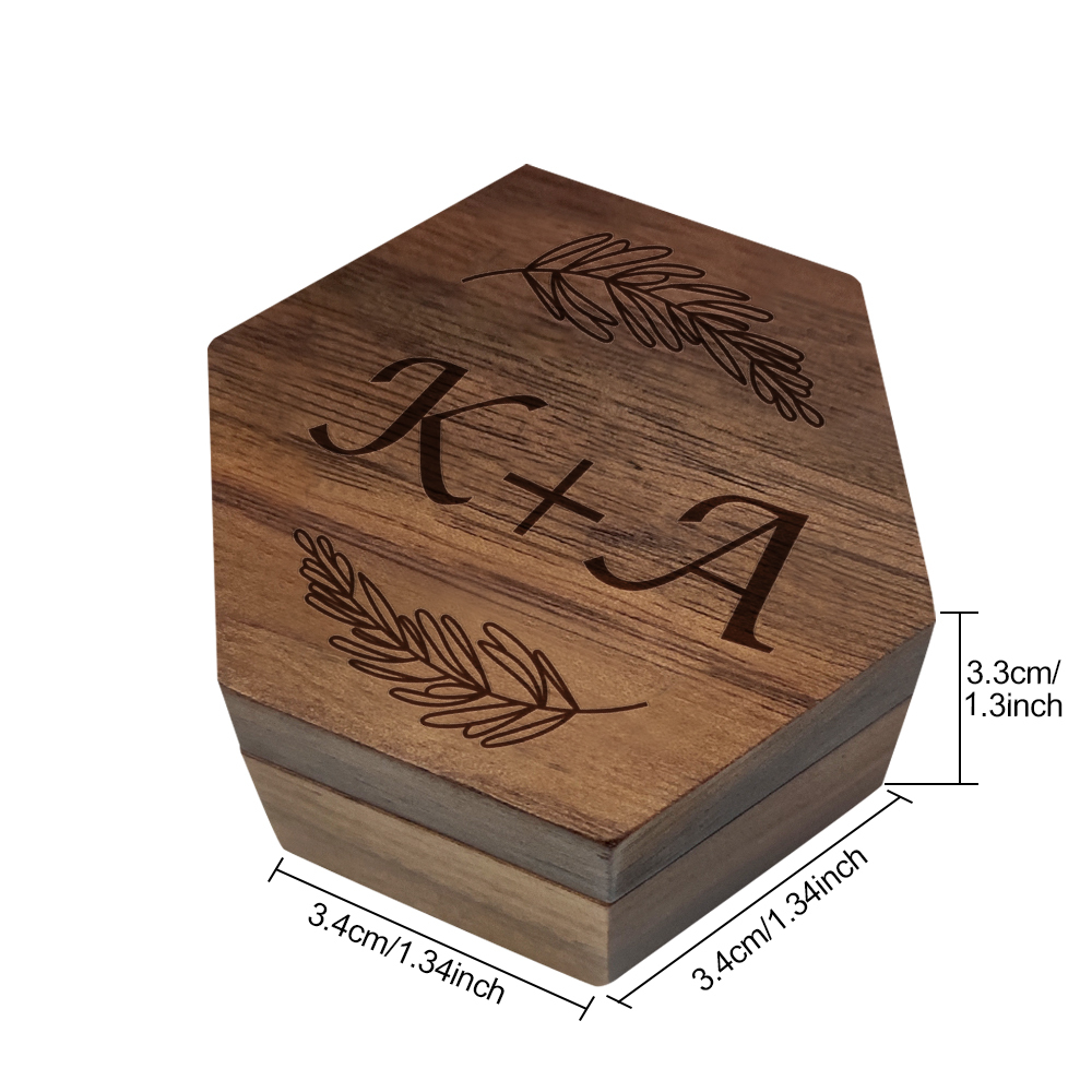 Six styles of Customized Hexagon Wooden Jewelry Box Wedding Ring Box