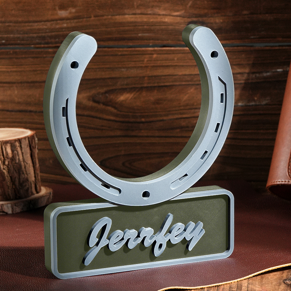 Personalized 3D Horseshoe-shaped Stable Door Name Plate Gift for Horse Lovers Farmers