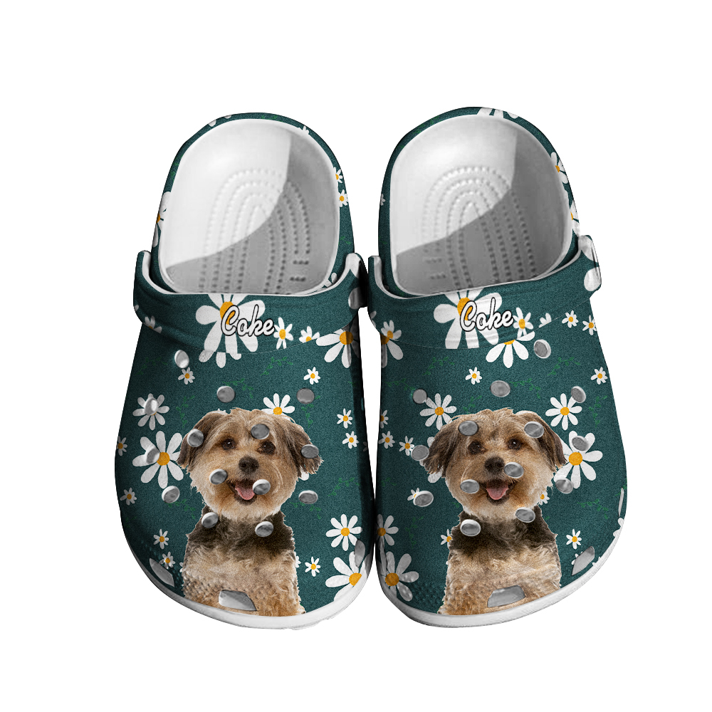 Personalized Pet Face Clog Funny Floral Print Clogs Slipper Gift for Pet Lover