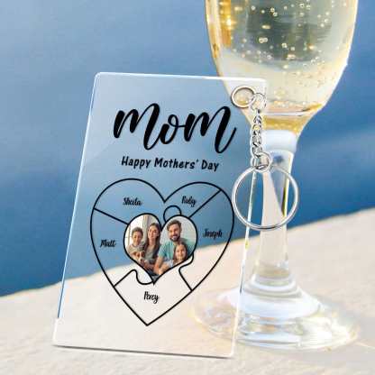 Engraved Name Plaque For Mother's Day Custom Photo Keychain Best NightLight Gift For Mom