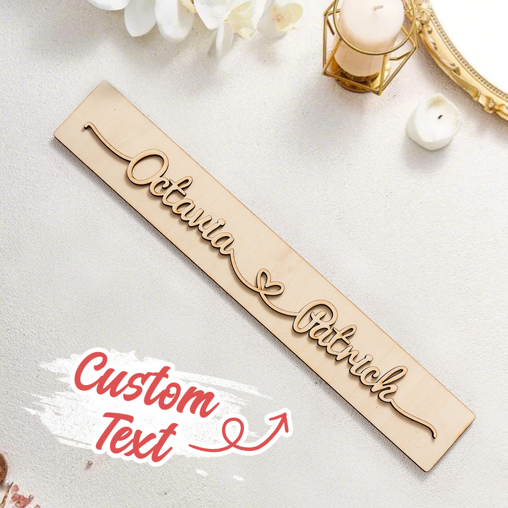 Personalized Wooden Love Sign Couple Names Plaque Rustic Home Decoration Wedding Gift for Couple