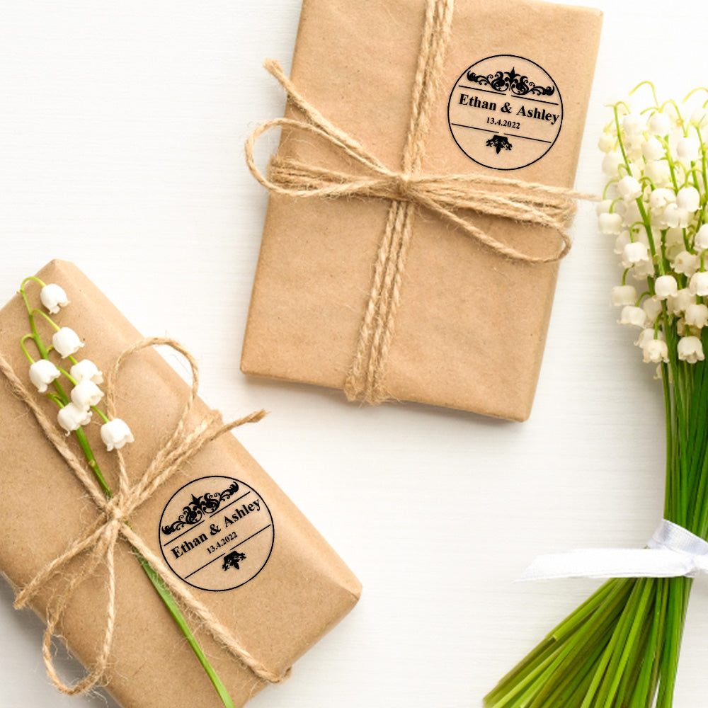 Personalized Thank You Transparent Stickers Round Wedding Birthday Favor labels for Gifts