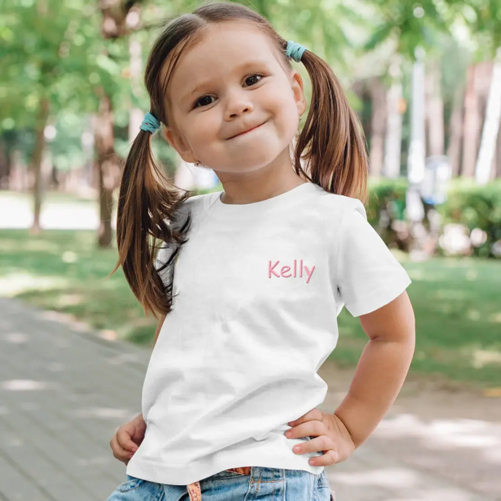 Personalized T-Shirt with Embroidered Name Gift for Kids
