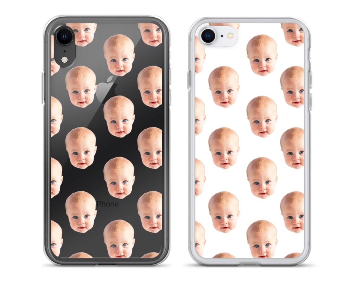Personalized Face Pattern iPhone Case - Custom Photo Phone 13/12 Case