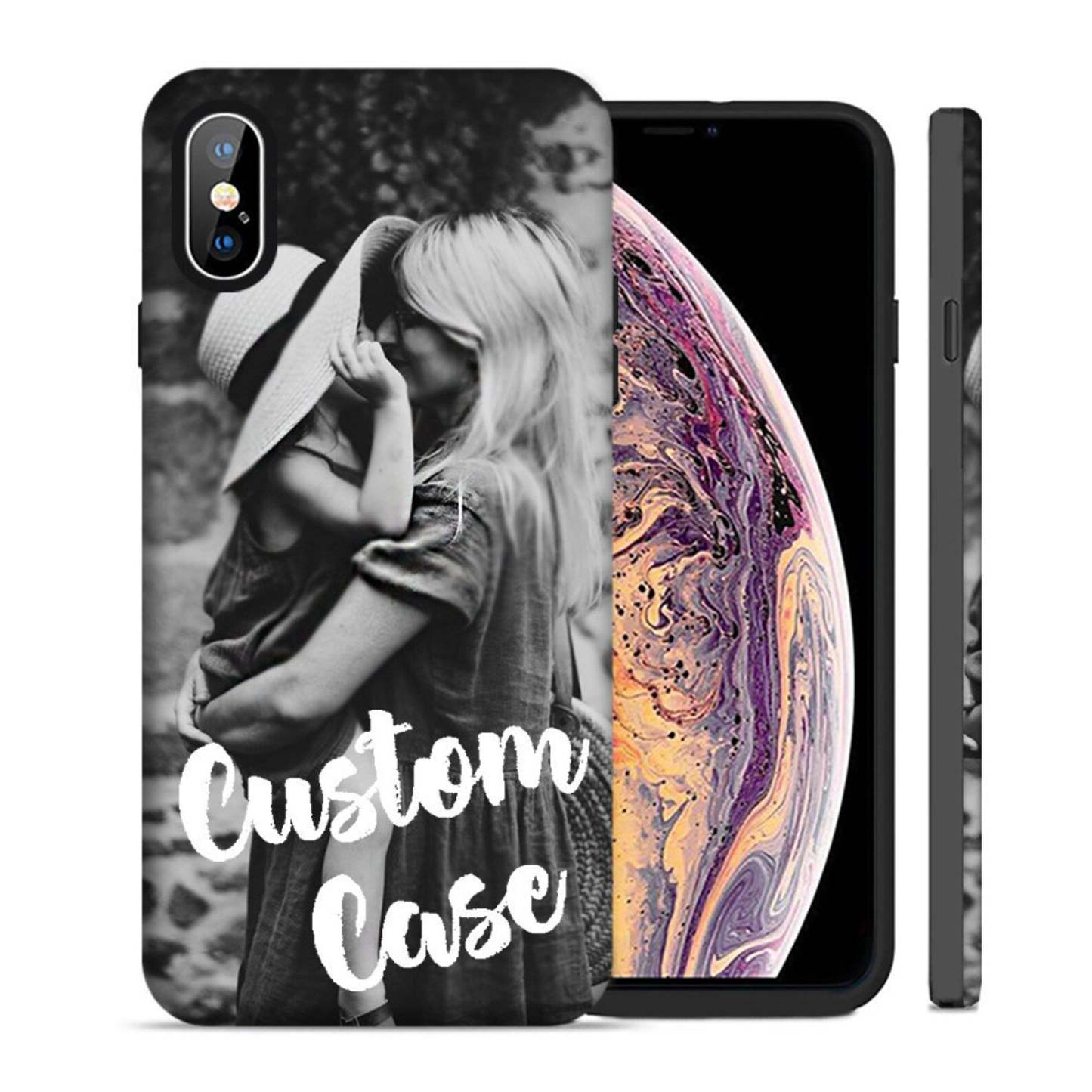 Custom Photo iPhone 13/12 Case With Name Engraved Photo And Text Phone Case With Soft Shell