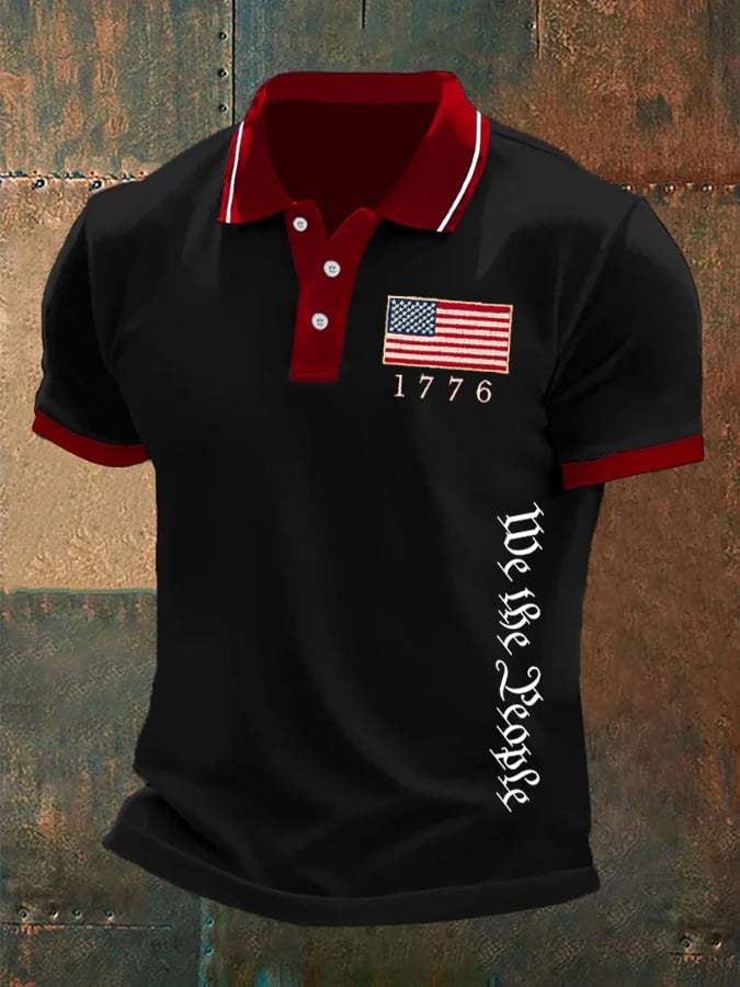 Men's We The People Fourth Of July America 1776 Patriotic Polo Shirt