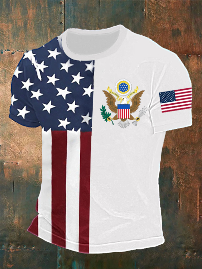 Men's USA Pirnt Short Sleeve Shirt