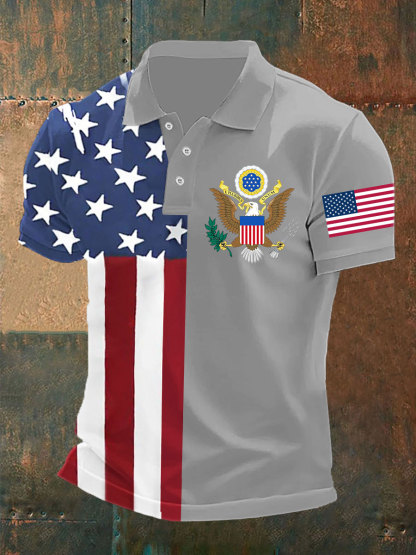 Men's USA Pirnt Short Sleeve Shirt