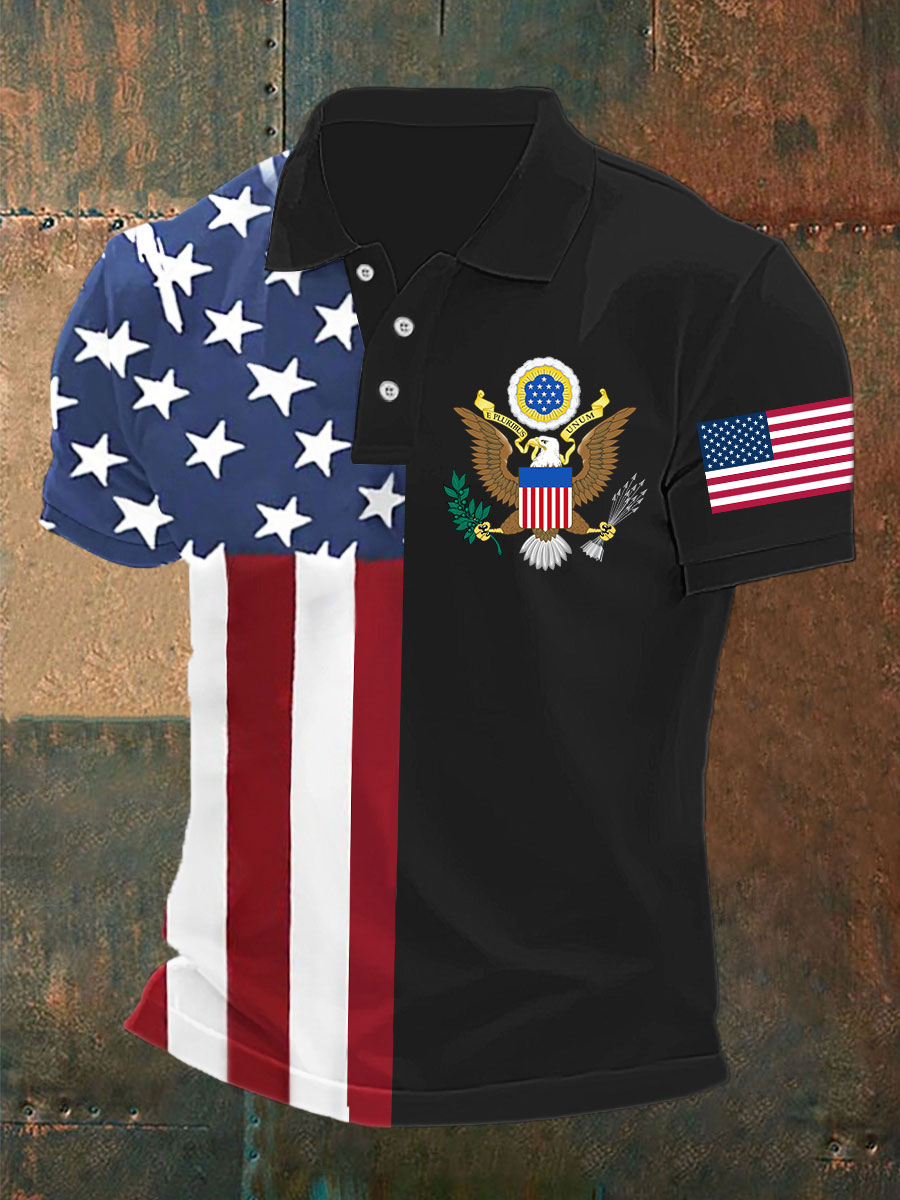 Men's USA Pirnt Short Sleeve Shirt