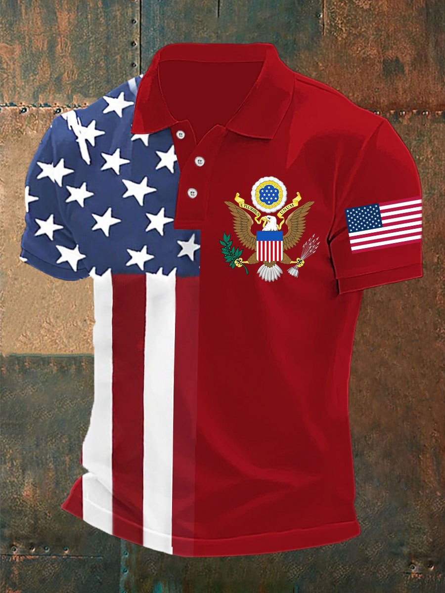 Men's USA Pirnt Short Sleeve Shirt