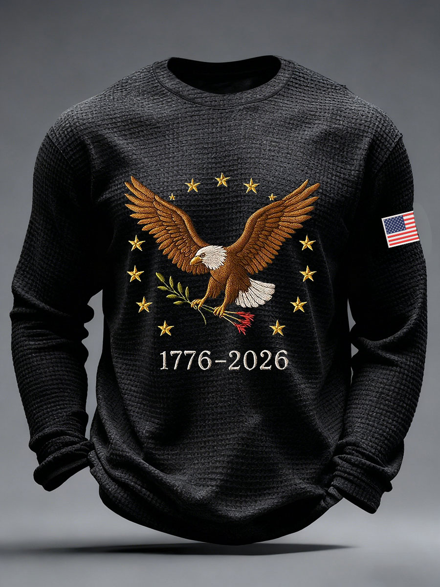 Men's America 250 Waffle Print Casual T-Shirt