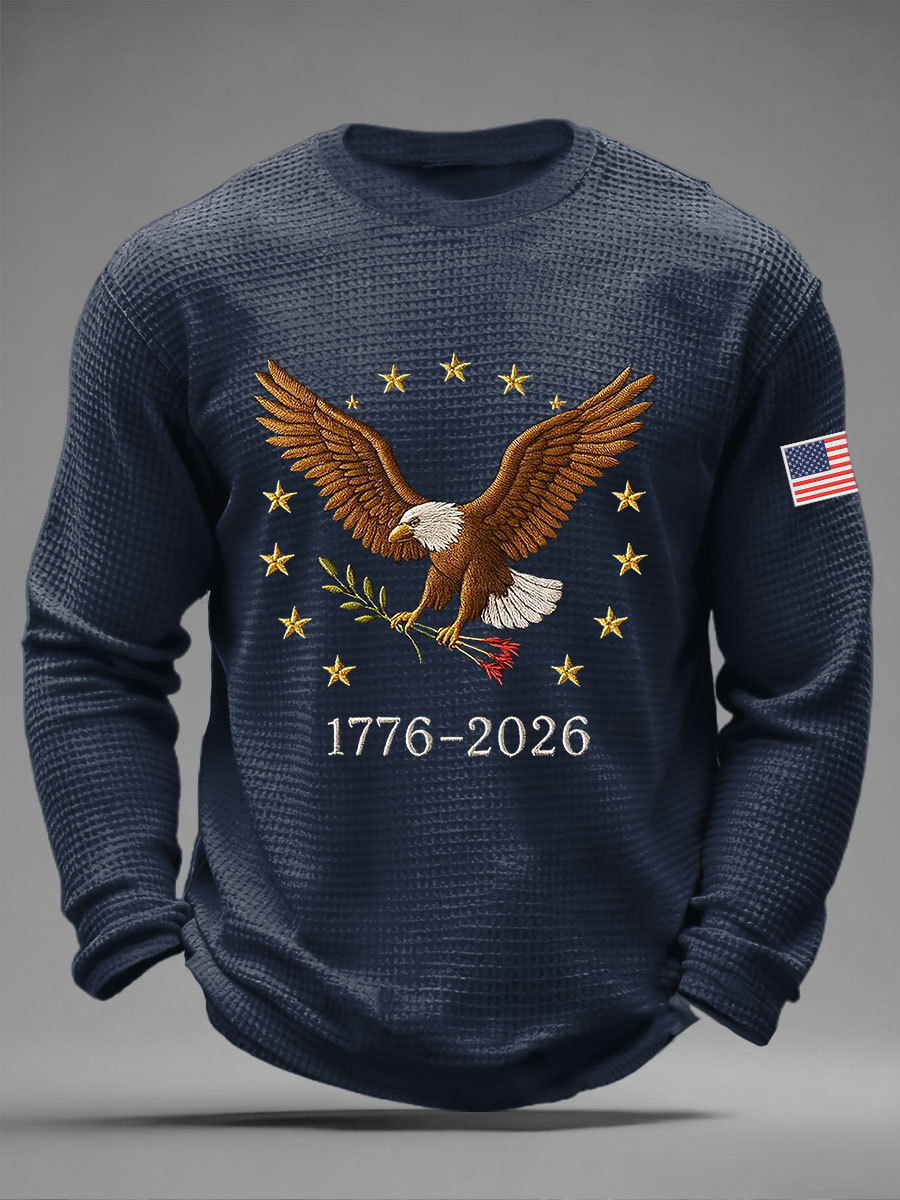 Men's America 250 Waffle Print Casual T-Shirt