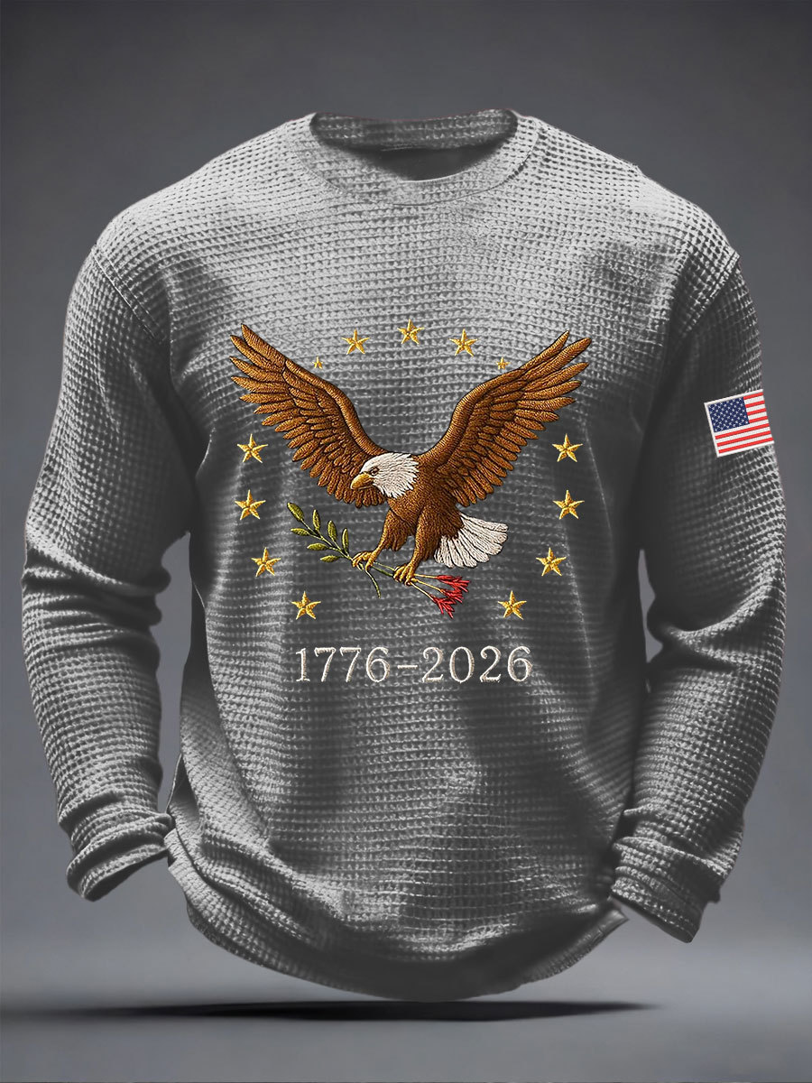 Men's America 250 Waffle Print Casual T-Shirt