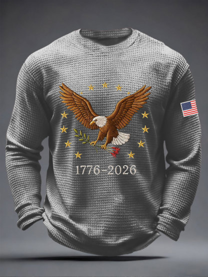 Men's America 250 Waffle Print Casual T-Shirt