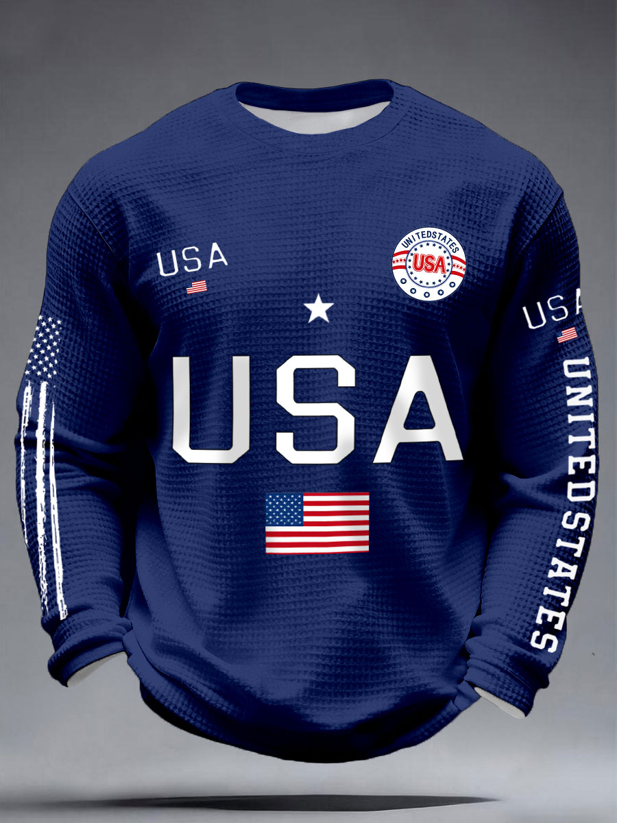 Men's USA Flag Waffle T-Shirts