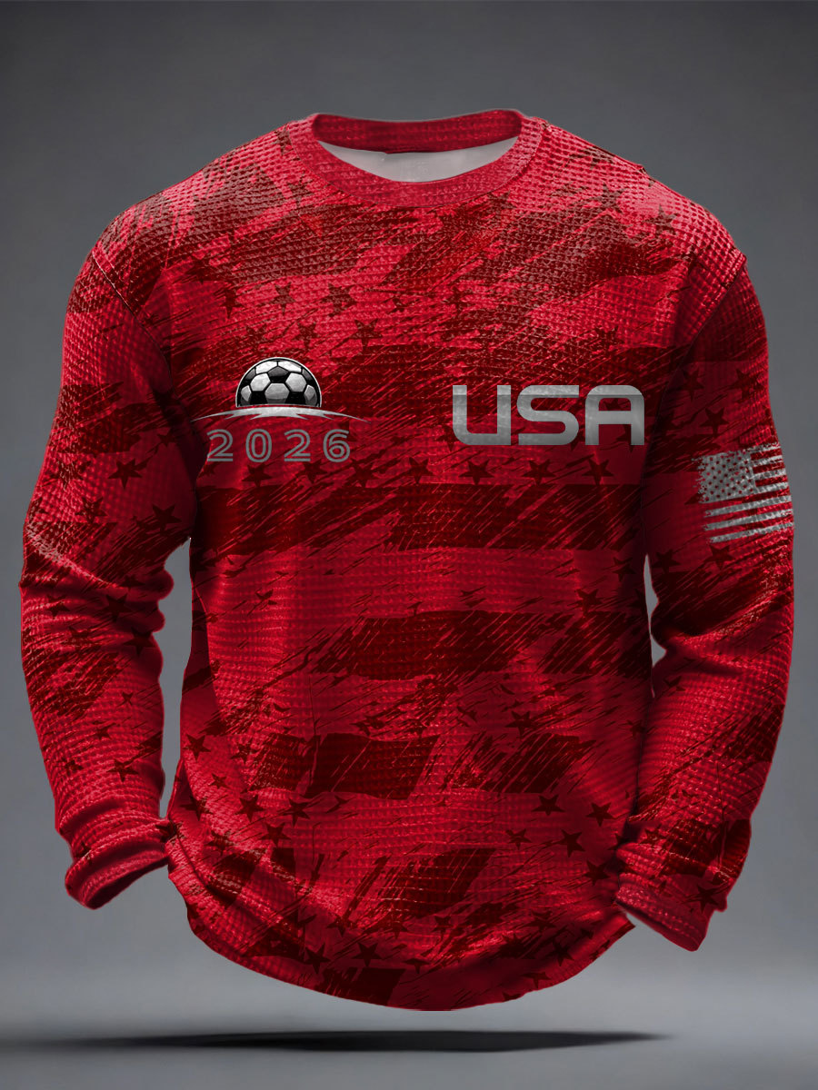 Men's USA Soccer Supporter Waffle Long Sleeve T-Shirt