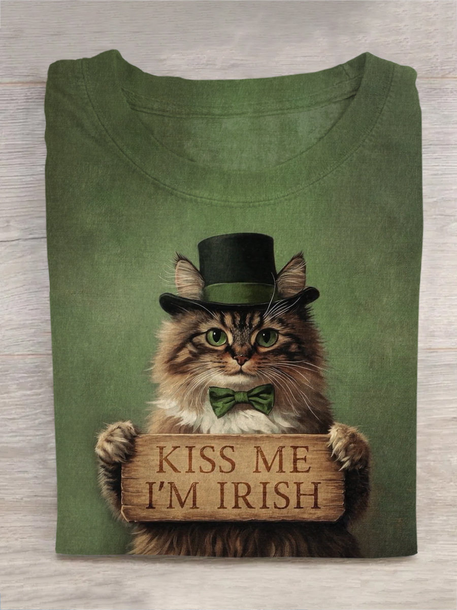 Unisex St. Patrick's Day Cat T-Shirt