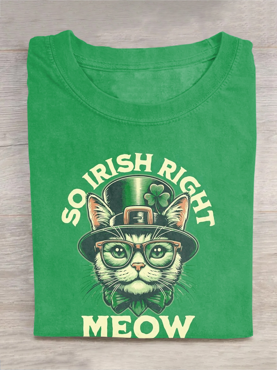 Unisex St. Patrick's Day Cat T-Shirt