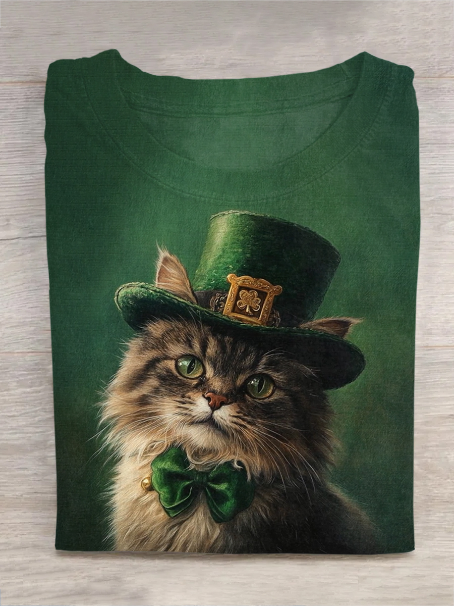Unisex St. Patrick's Day Cat T-Shirt
