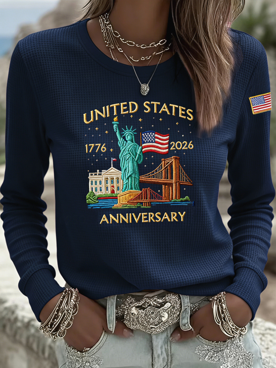 Women's Vintage 250th Anniversary Waffle Weave Casual T-Shirt