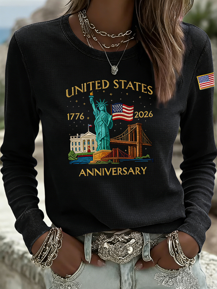Women's Vintage 250th Anniversary Waffle Weave Casual T-Shirt