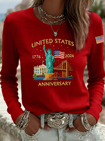 Women's Vintage 250th Anniversary Waffle Weave Casual T-Shirt