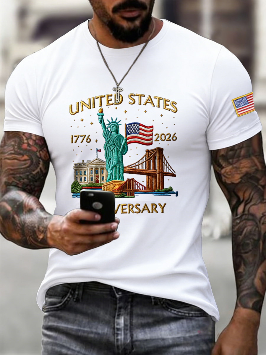 Men's Vintage 250th Anniversary Commemorative Casual T-Shirt