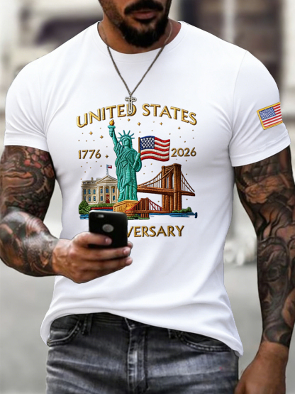 Men's Vintage 250th Anniversary Commemorative Casual T-Shirt