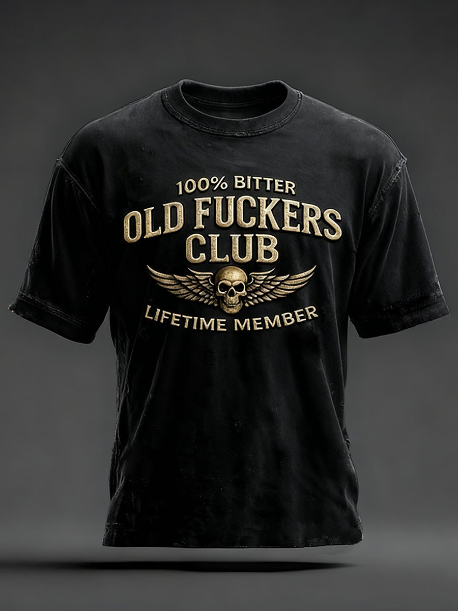 Men's Old Fuckers Club Printed Casual T-Shirt