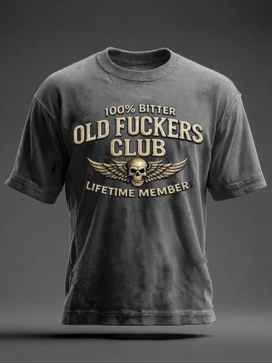 Men's Old Fuckers Club Printed Casual T-Shirt