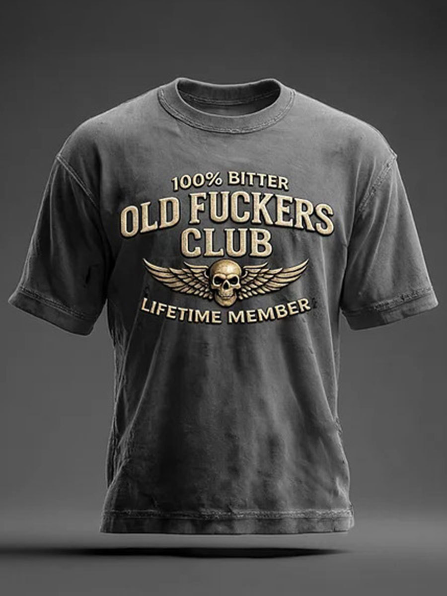 Men's Old Fuckers Club Printed Casual T-Shirt